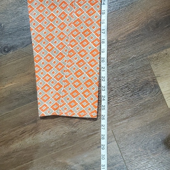 Lucky brand Charlie Capri orange geometric patterned jeans - Picture 2 of 9